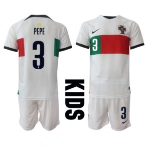 Portugalsko Pepe #3 Dětské Venkovní dres komplet MS 2022 Krátký Rukáv (+ trenýrky)